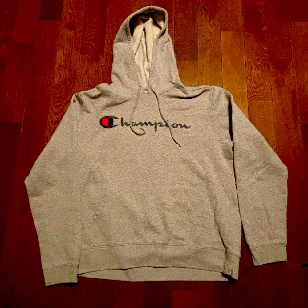 Champion grey hoodie size medium